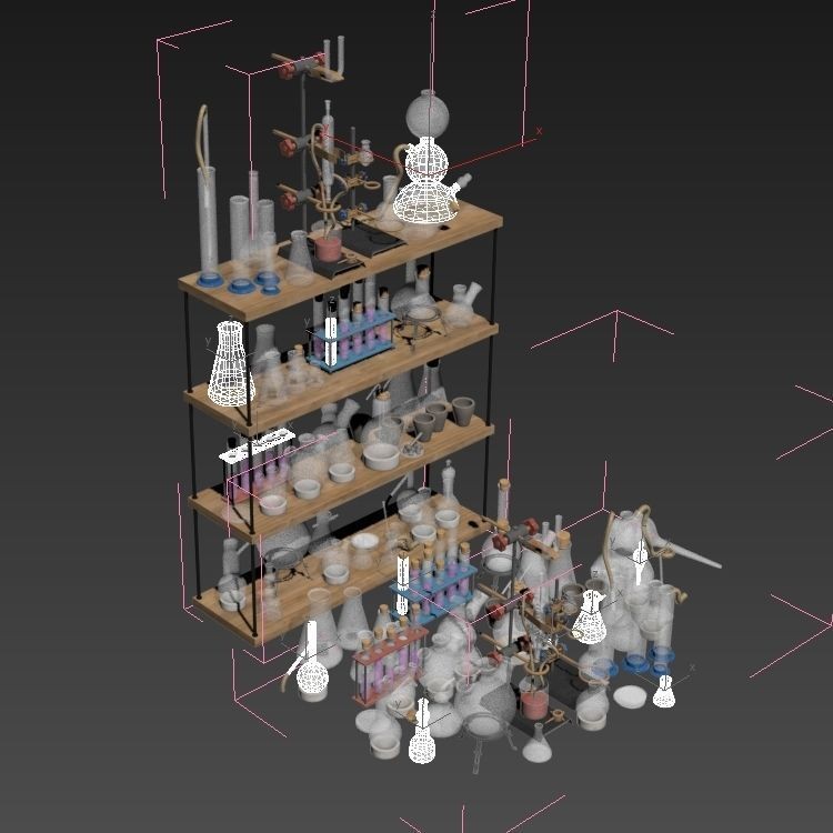 Chemistry Dishes - Low-Poly Game-Ready 3D Model - View 13