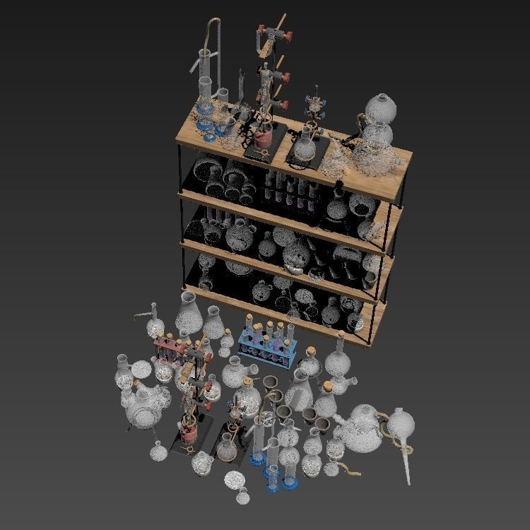 Chemistry Dishes - Low-Poly Game-Ready 3D Model - View 14