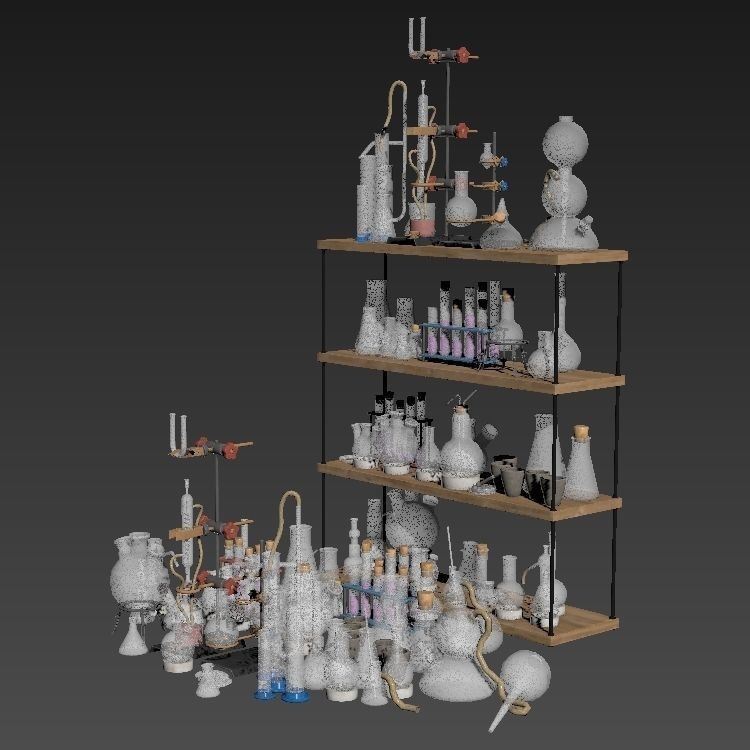 Chemistry Dishes - Low-Poly Game-Ready 3D Model - View 15