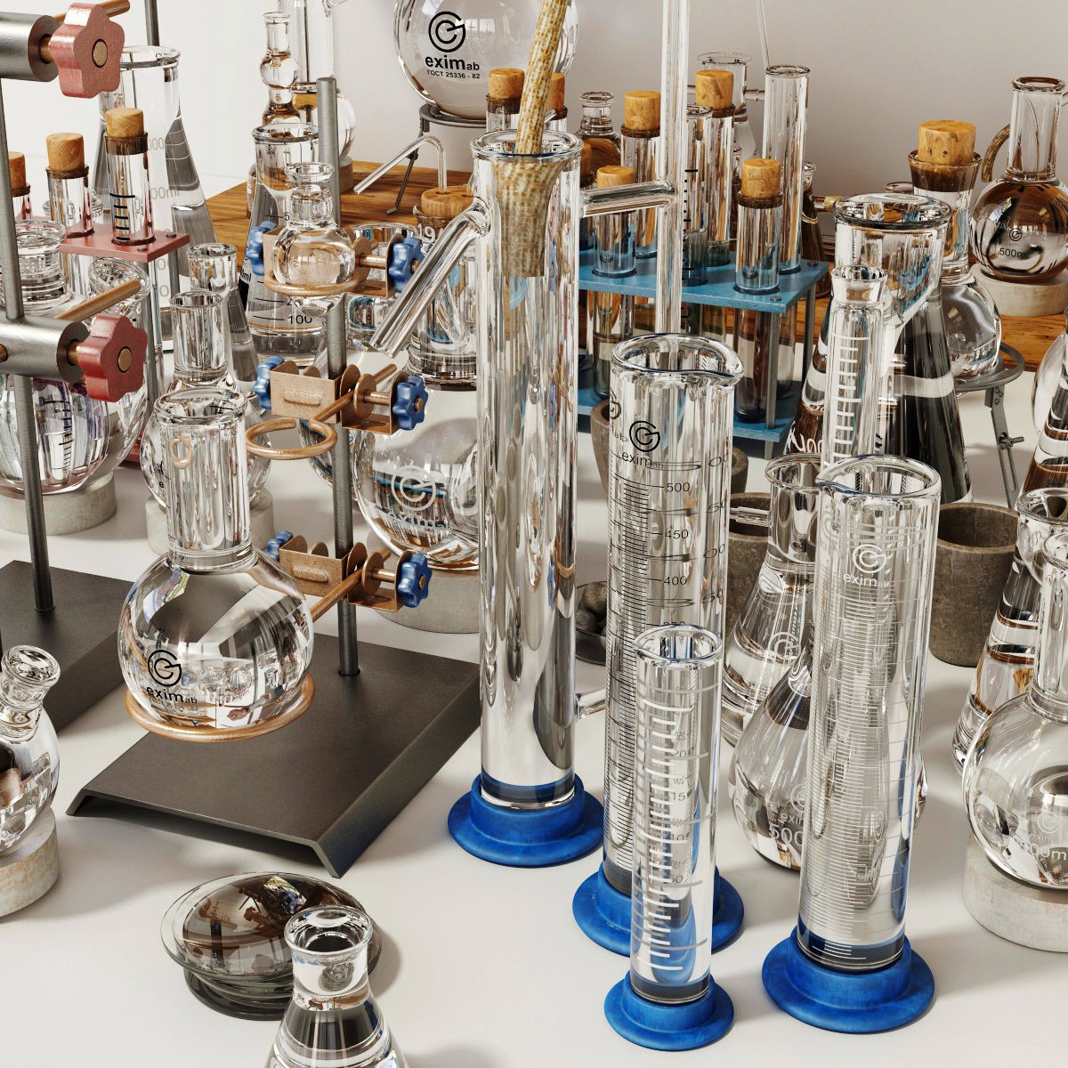 Chemistry Dishes - Low-Poly Game-Ready 3D Model - View 4
