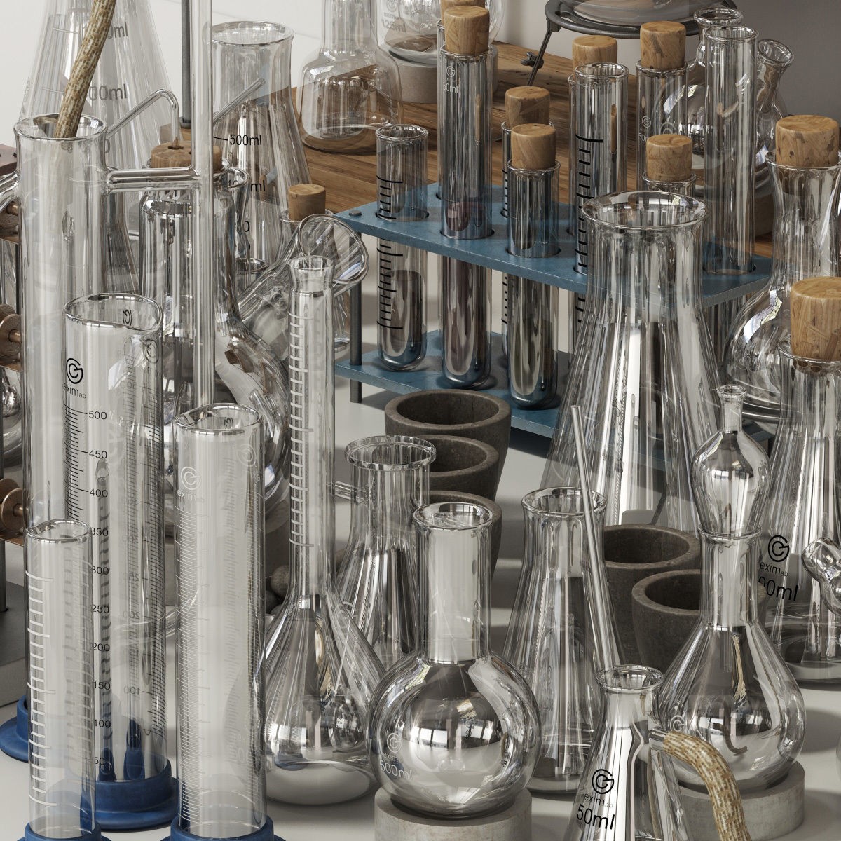 Chemistry Dishes - Low-Poly Game-Ready 3D Model - View 6