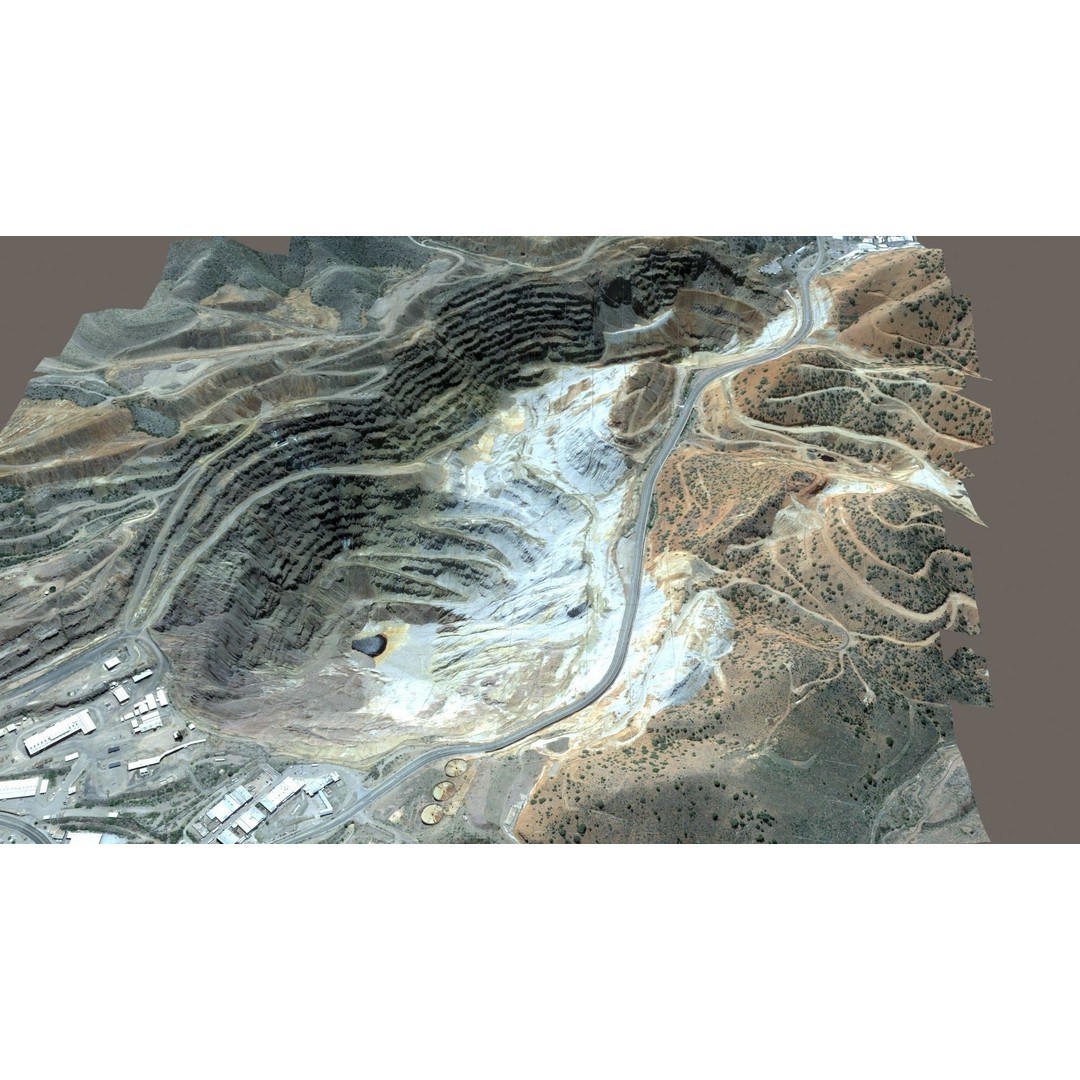 Opencast Mine Lavender Pit 3D Model – Low Poly PBR Asset, FBX, OBJ