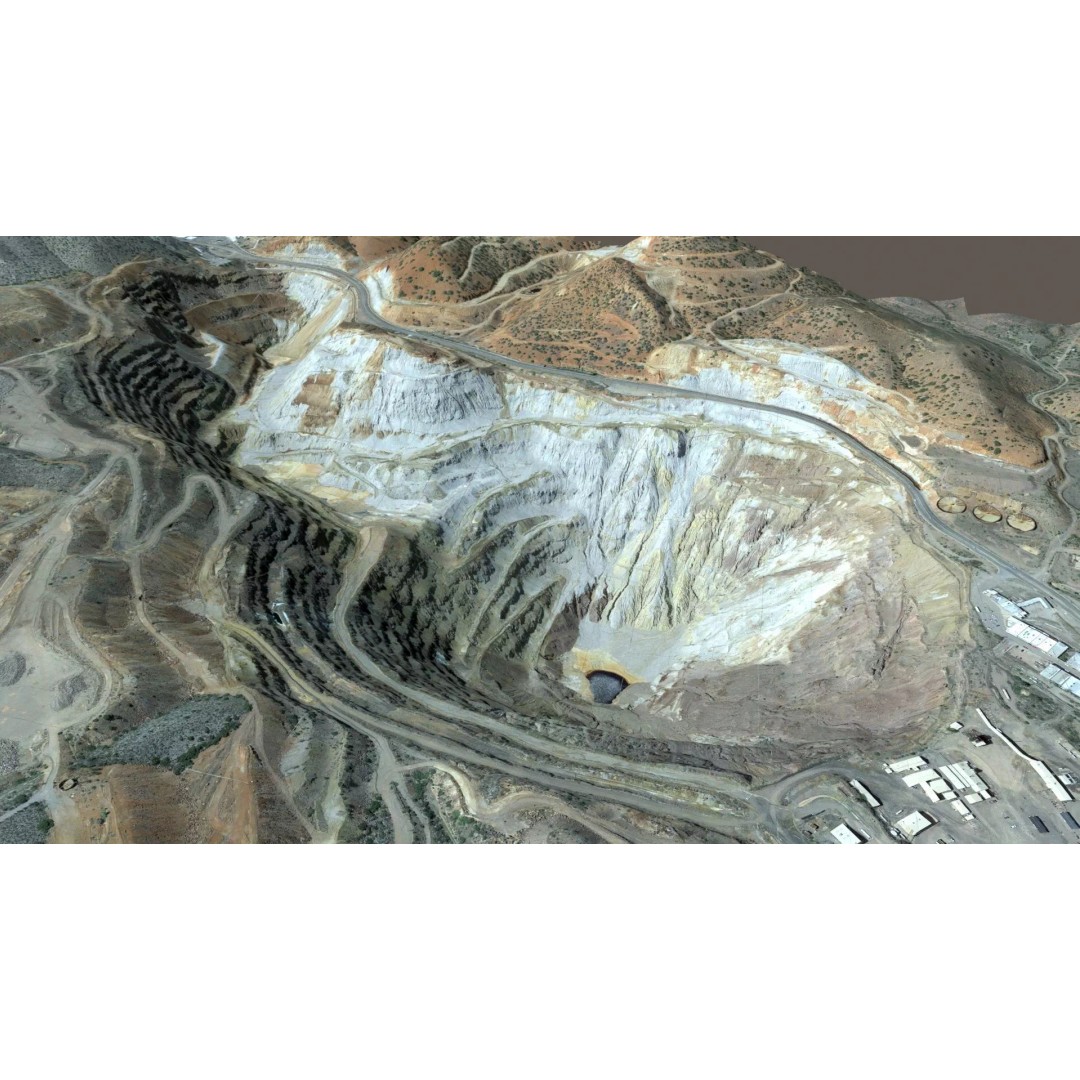 Opencast Mine Lavender Pit 3D Model – Low Poly PBR Asset, FBX, OBJ - View 2
