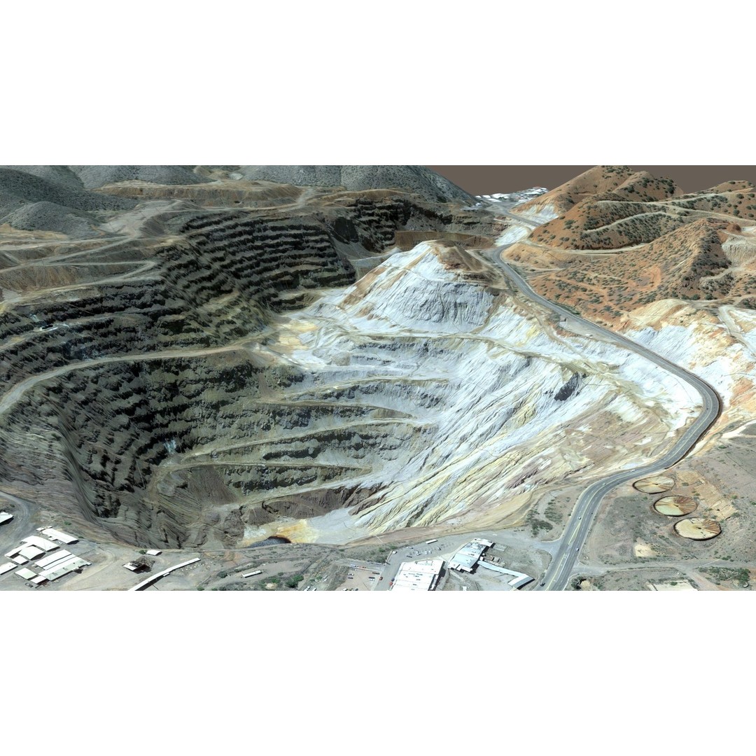 Opencast Mine Lavender Pit 3D Model – Low Poly PBR Asset, FBX, OBJ - View 5