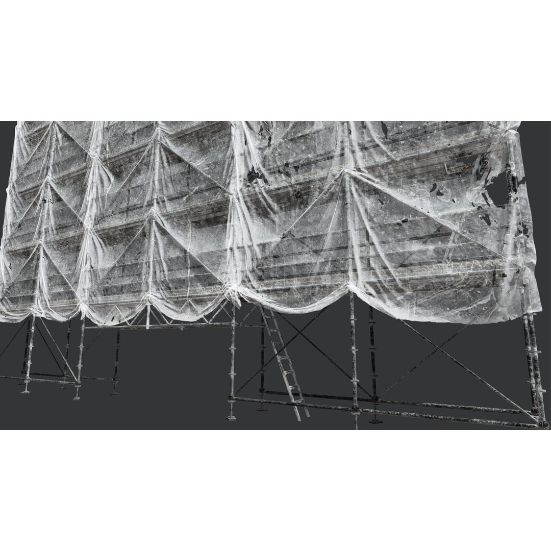 Scaffolding 3D Model – Modular Construction Asset, PBR Textures - View 10