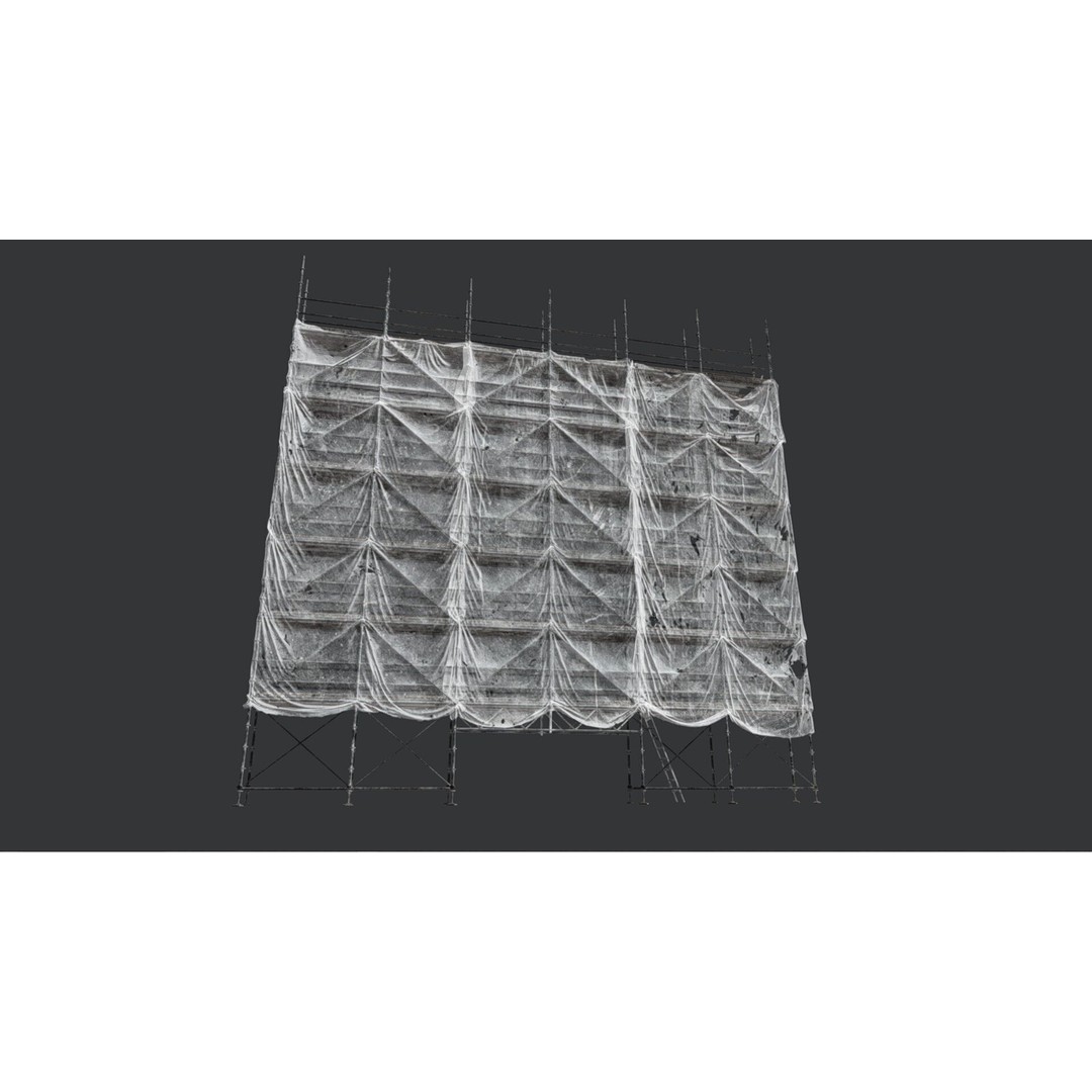 Scaffolding 3D Model – Modular Construction Asset, PBR Textures - View 11