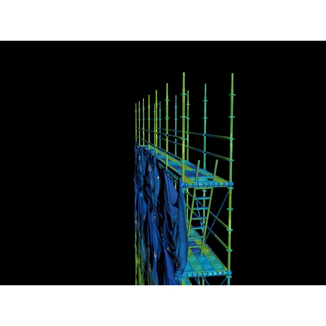 Scaffolding 3D Model – Modular Construction Asset, PBR Textures - View 13