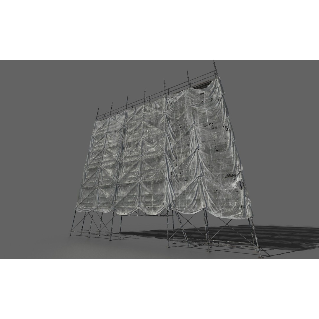Scaffolding 3D Model – Modular Construction Asset, PBR Textures - View 17