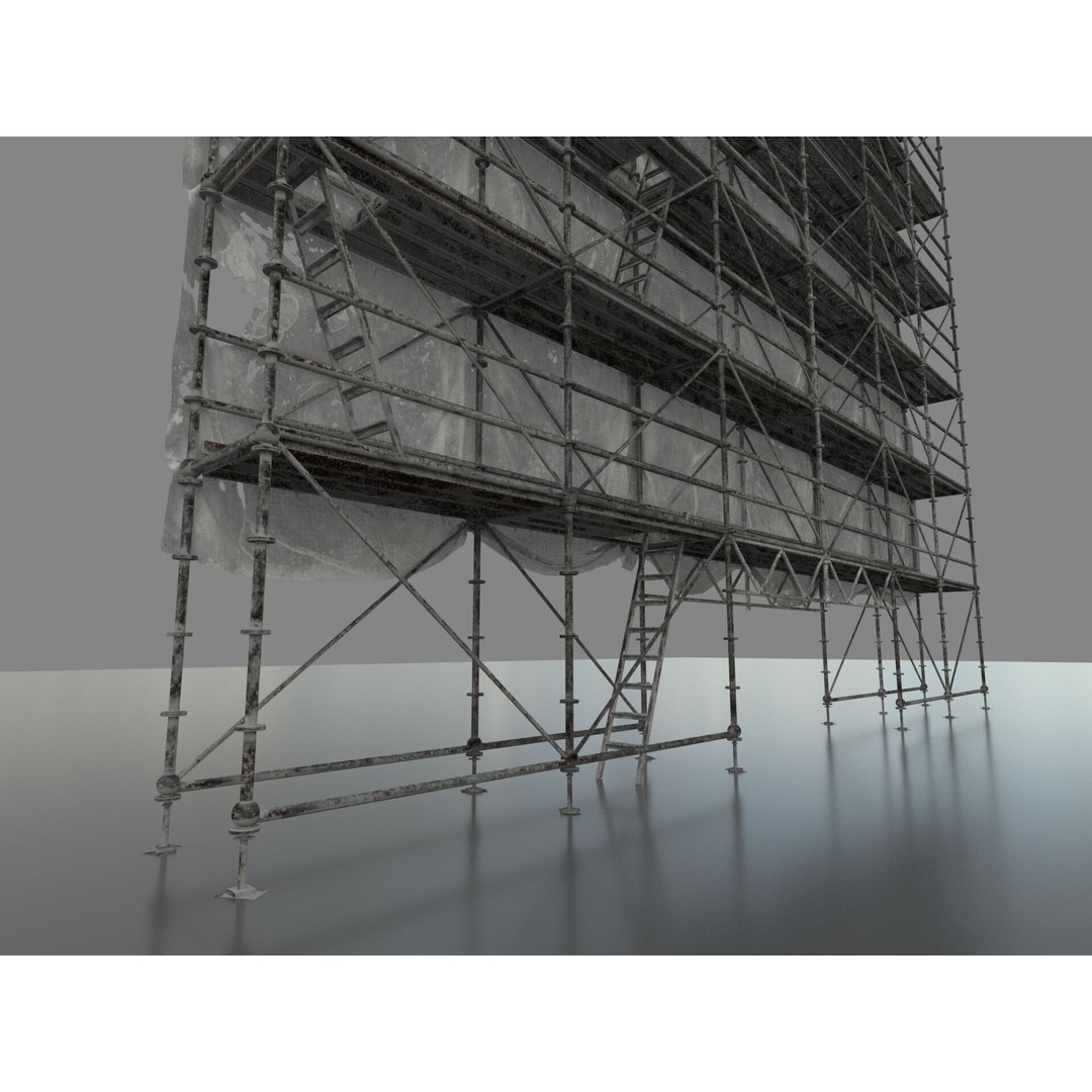 Scaffolding 3D Model – Modular Construction Asset, PBR Textures - View 3