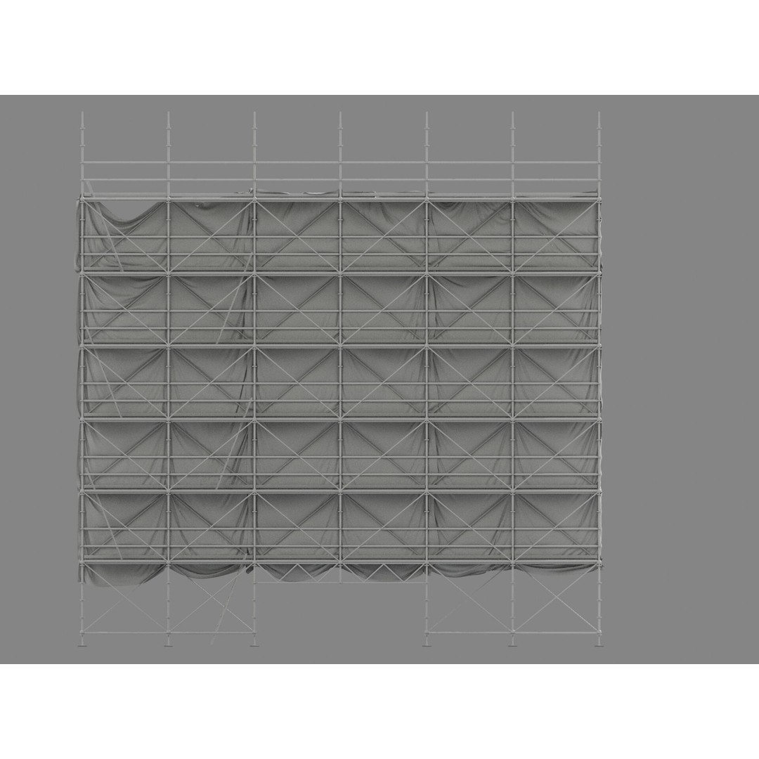 Scaffolding 3D Model – Modular Construction Asset, PBR Textures - View 5