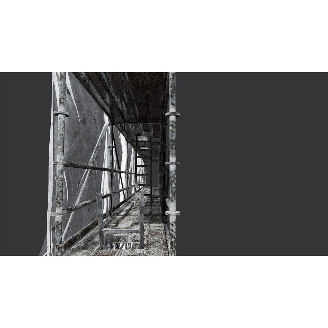 Scaffolding 3D Model – Modular Construction Asset, PBR Textures - View 8