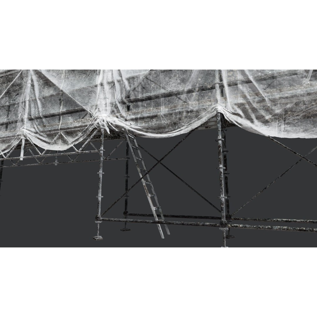 Scaffolding 3D Model – Modular Construction Asset, PBR Textures - View 9