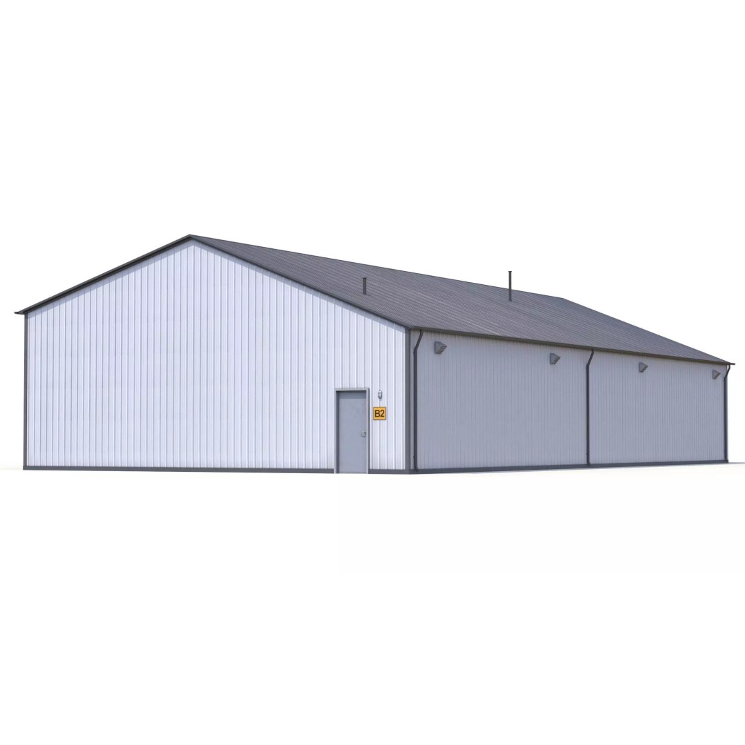Industrial Building 3D Model – Low Poly PBR Asset, FBX - View 4