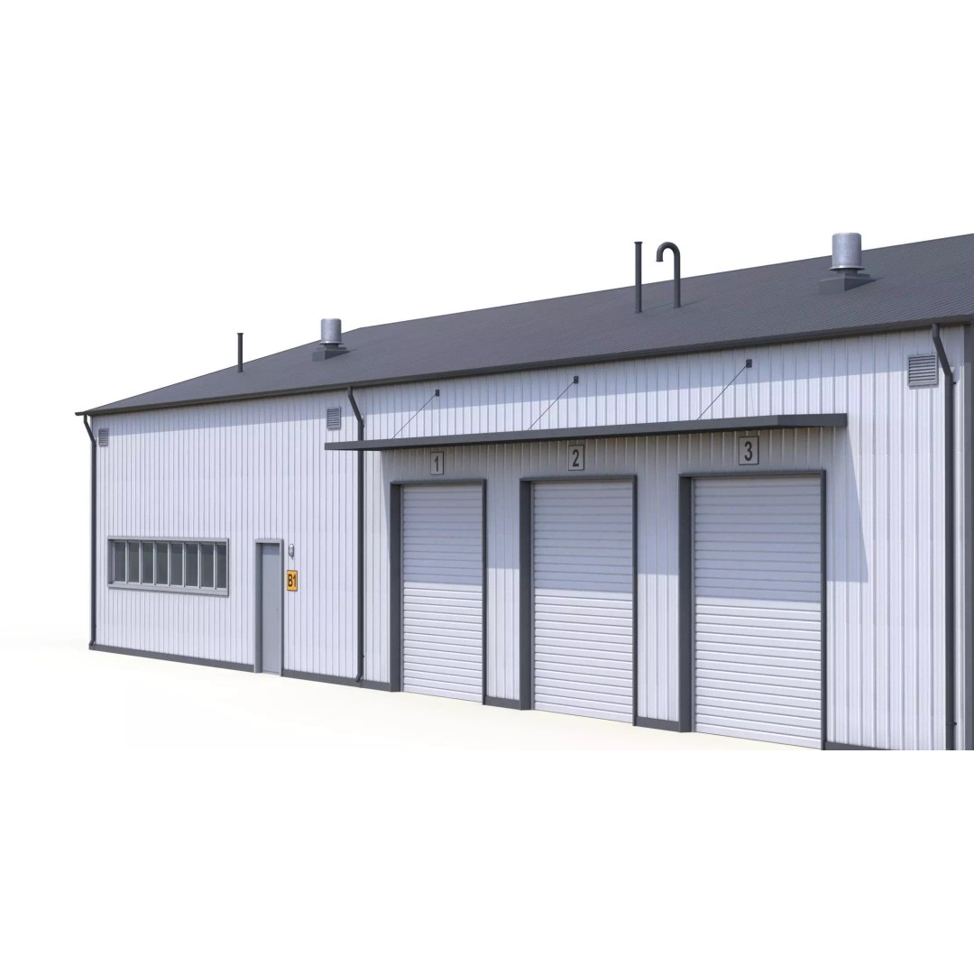 Industrial Building 3D Model – Low Poly PBR Asset, FBX - View 5
