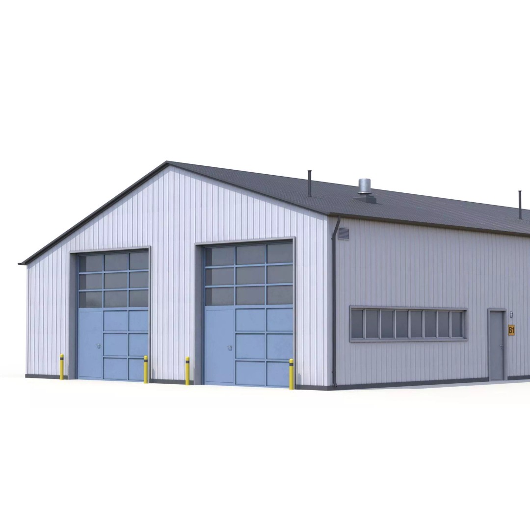 Industrial Building 3D Model – Low Poly PBR Asset, FBX - View 6