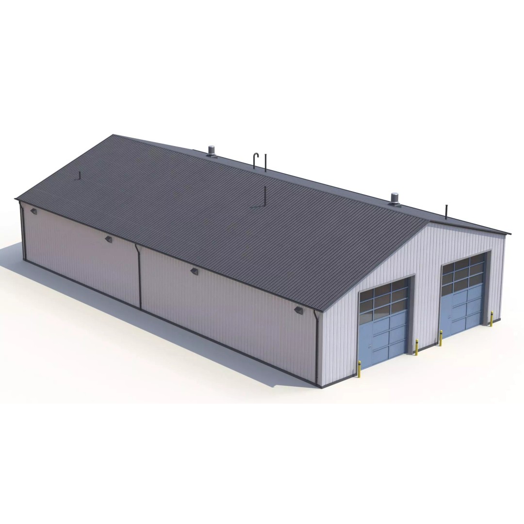 Industrial Building 3D Model – Low Poly PBR Asset, FBX - View 9