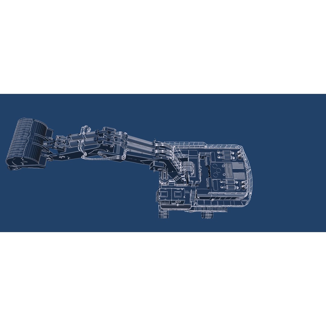 Poclain Mining Excavator 3D Model – Detailed Industrial Asset, FBX