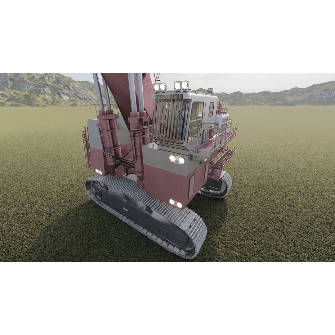 Poclain Mining Excavator 3D Model – Detailed Industrial Asset, FBX - View 10