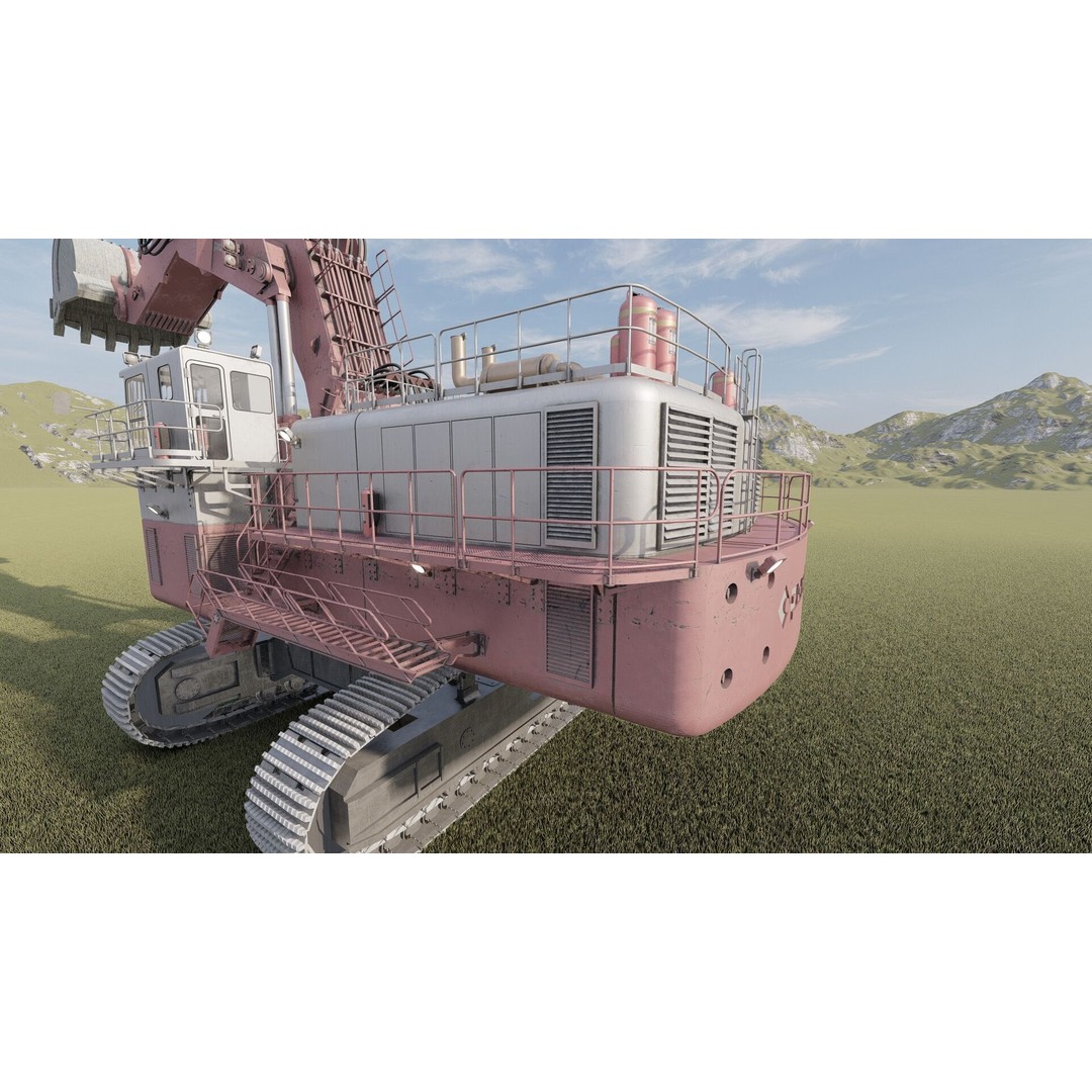 Poclain Mining Excavator 3D Model – Detailed Industrial Asset, FBX - View 12