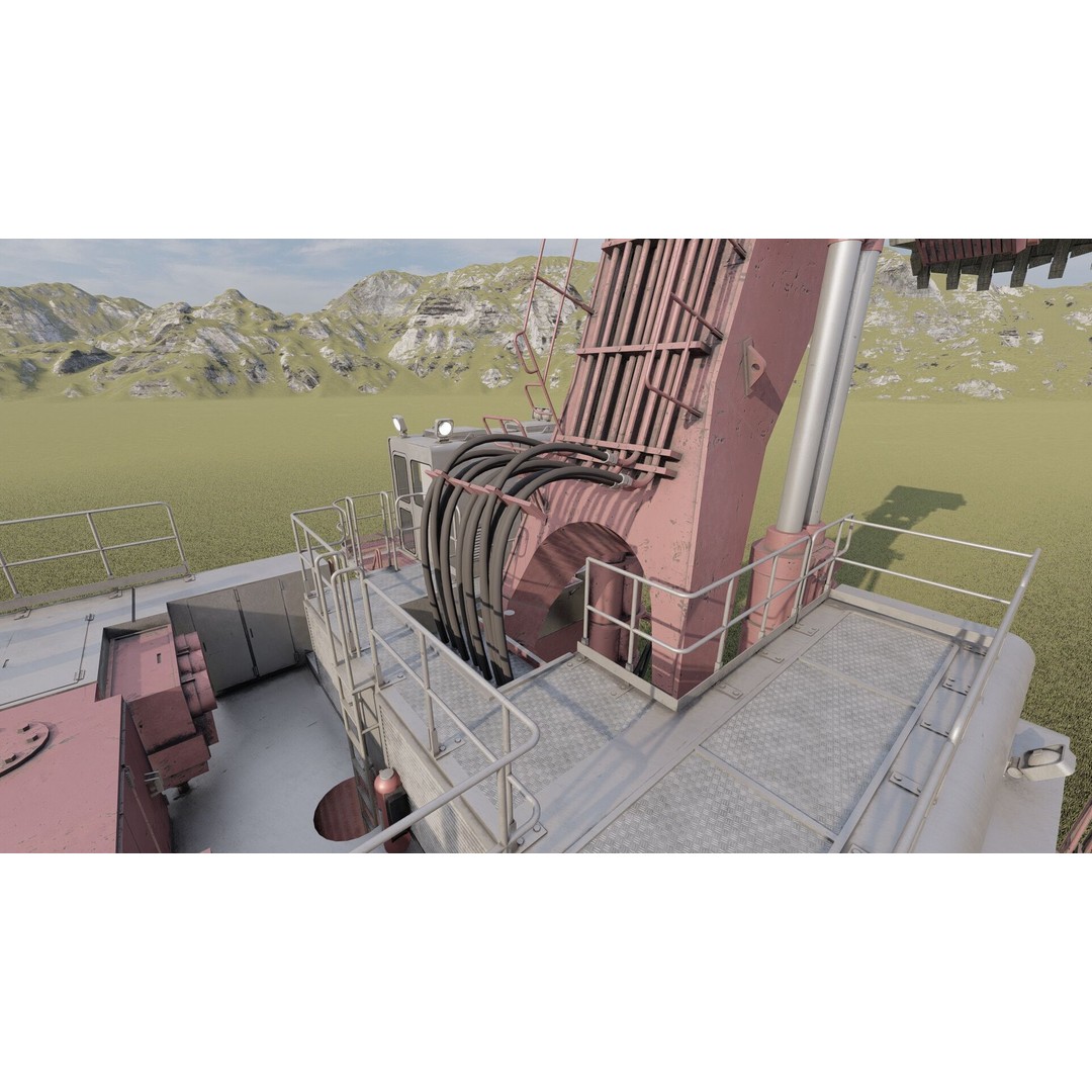 Poclain Mining Excavator 3D Model – Detailed Industrial Asset, FBX - View 16