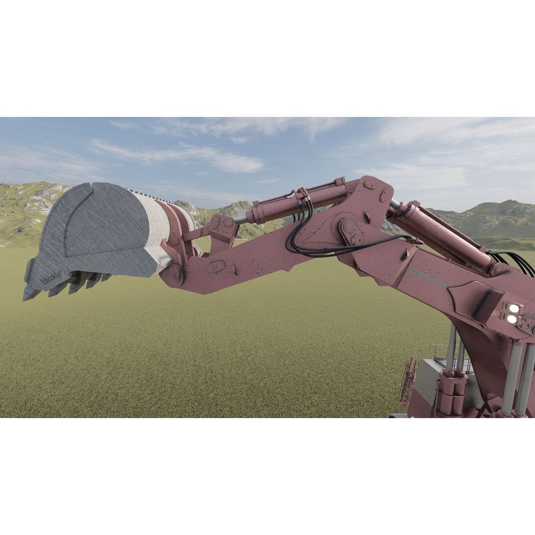 Poclain Mining Excavator 3D Model – Detailed Industrial Asset, FBX - View 26