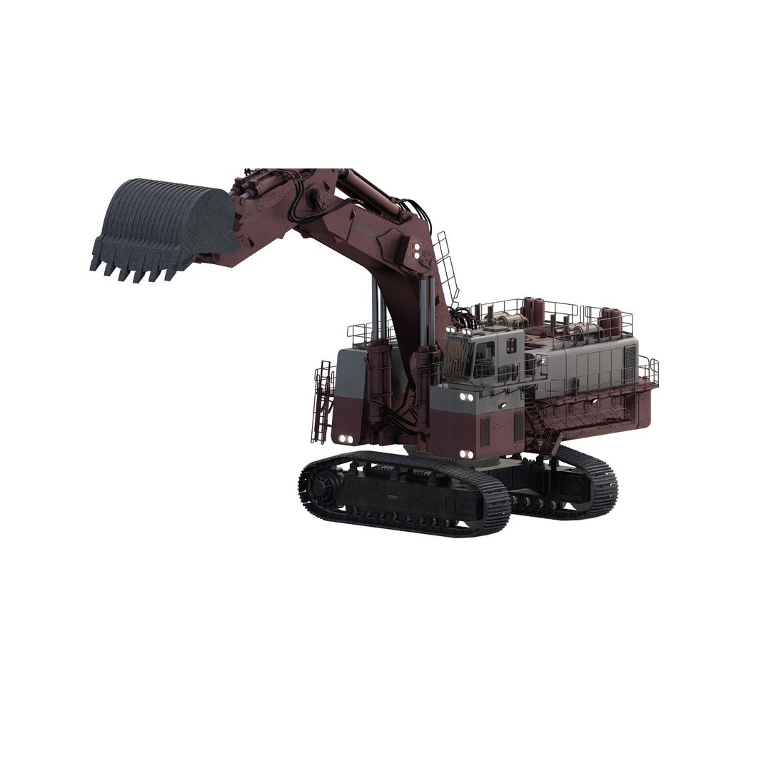 Poclain Mining Excavator 3D Model – Detailed Industrial Asset, FBX - View 3