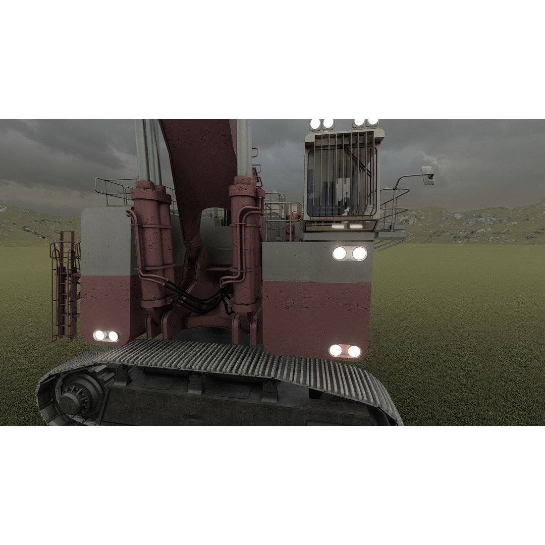 Poclain Mining Excavator 3D Model – Detailed Industrial Asset, FBX - View 32
