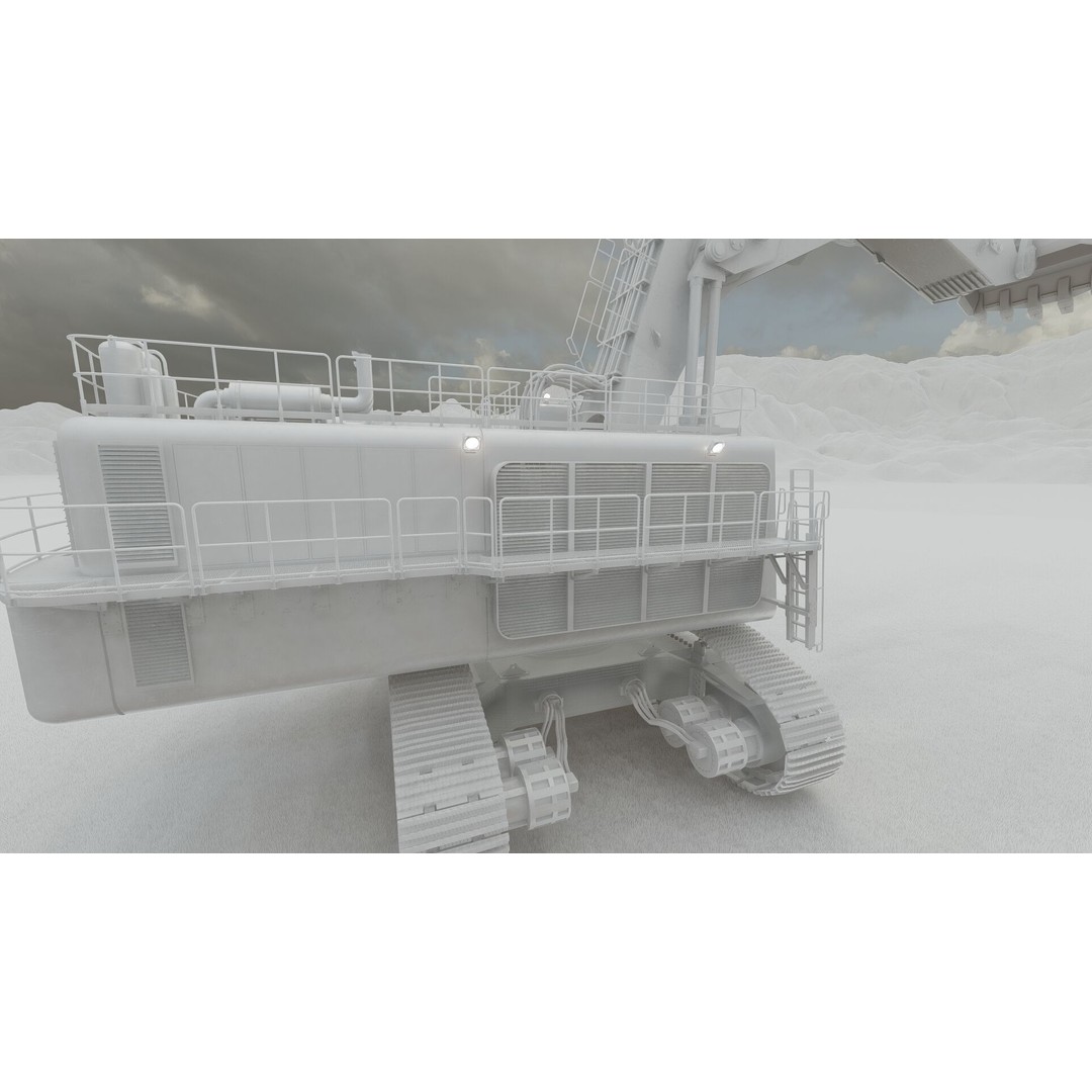 Poclain Mining Excavator 3D Model – Detailed Industrial Asset, FBX - View 36