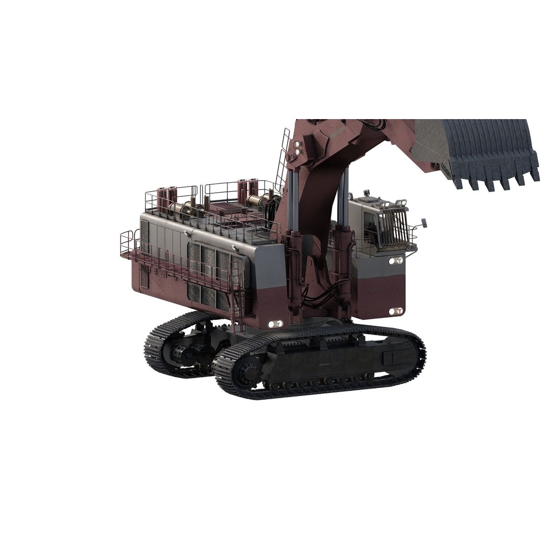 Poclain Mining Excavator 3D Model – Detailed Industrial Asset, FBX - View 4