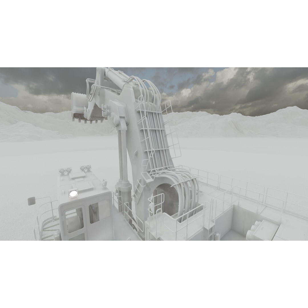 Poclain Mining Excavator 3D Model – Detailed Industrial Asset, FBX - View 42