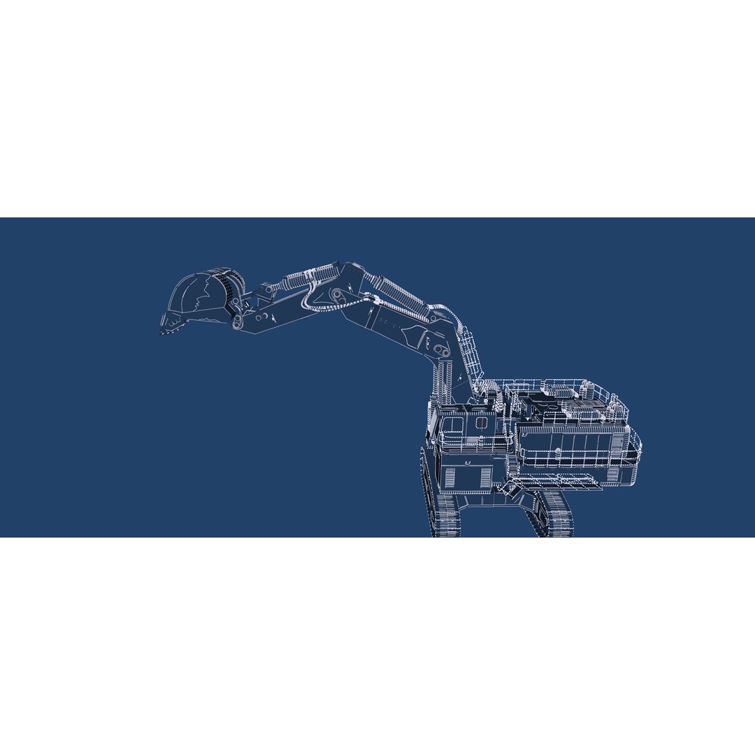 Poclain Mining Excavator 3D Model – Detailed Industrial Asset, FBX - View 45