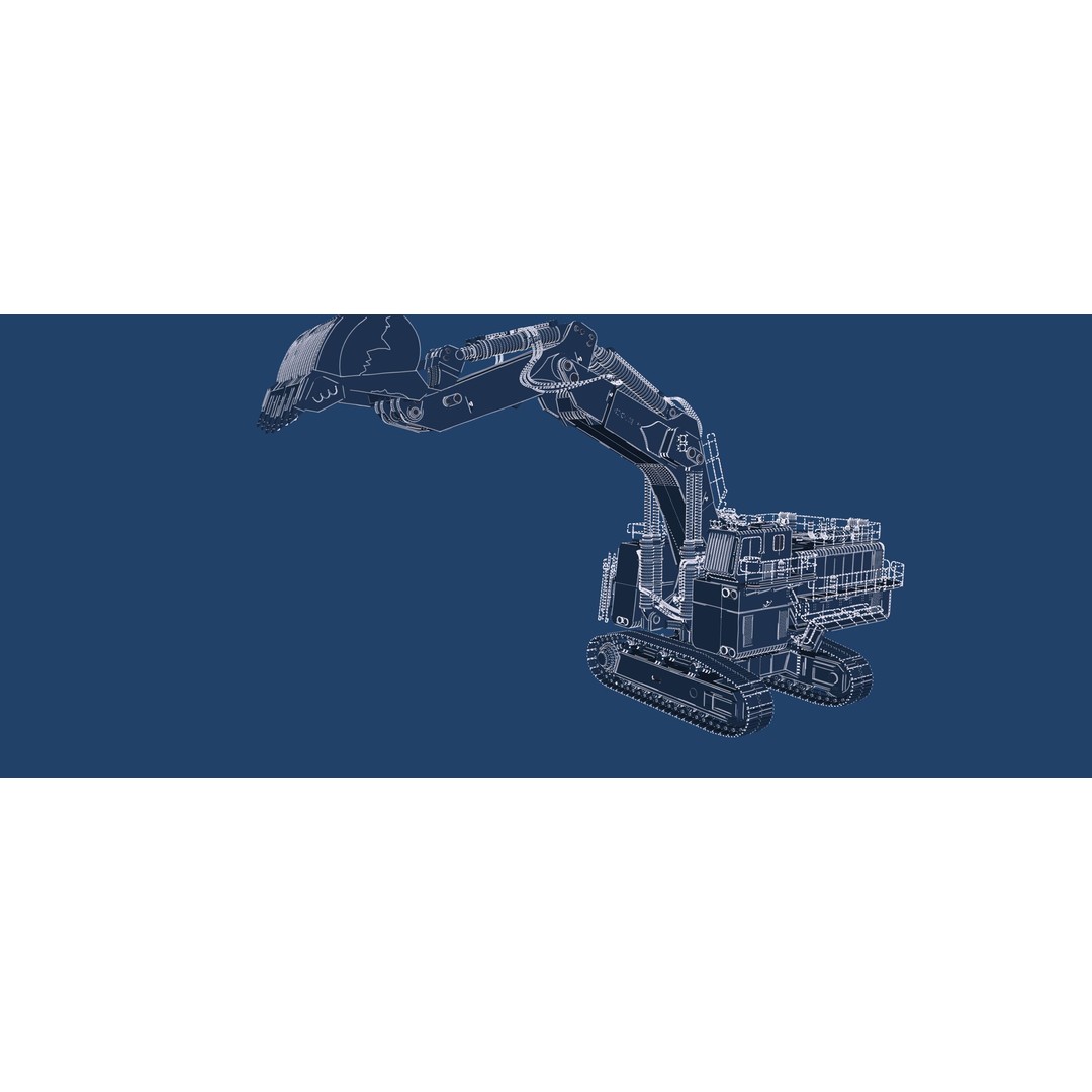 Poclain Mining Excavator 3D Model – Detailed Industrial Asset, FBX - View 46