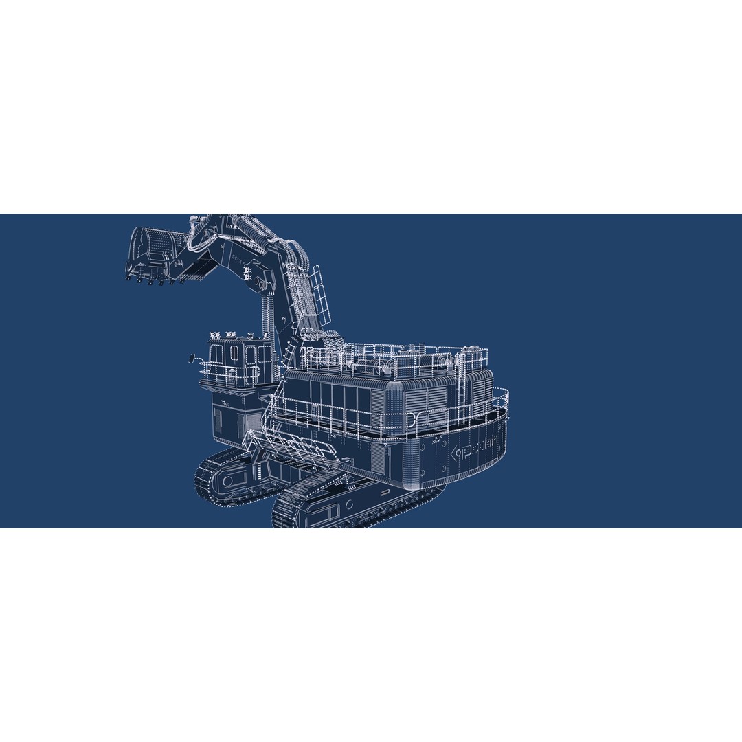 Poclain Mining Excavator 3D Model – Detailed Industrial Asset, FBX - View 47