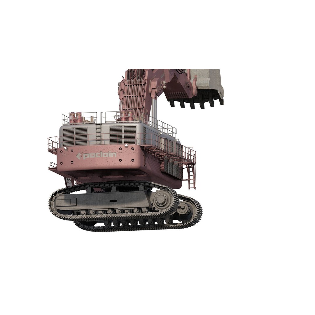 Poclain Mining Excavator 3D Model – Detailed Industrial Asset, FBX - View 6