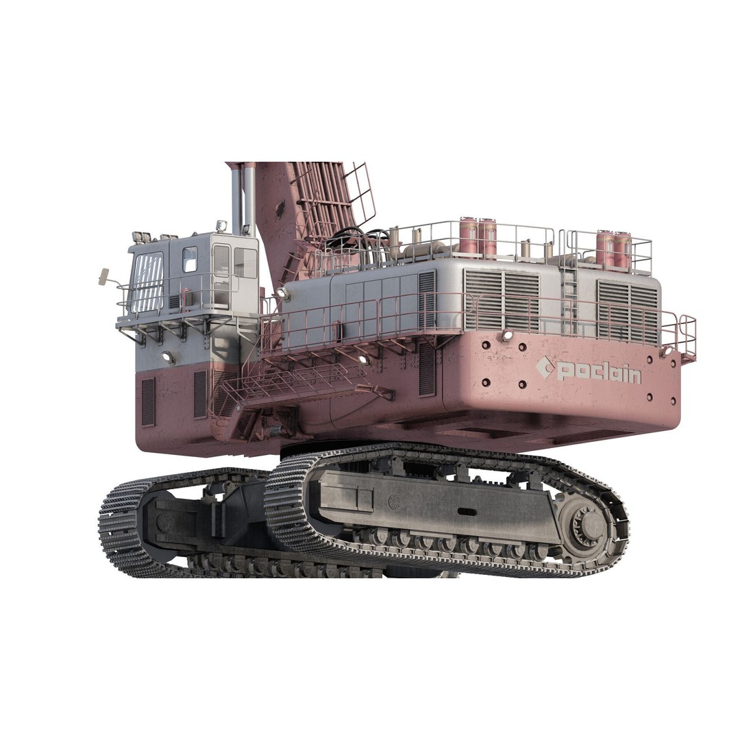 Poclain Mining Excavator 3D Model – Detailed Industrial Asset, FBX - View 7