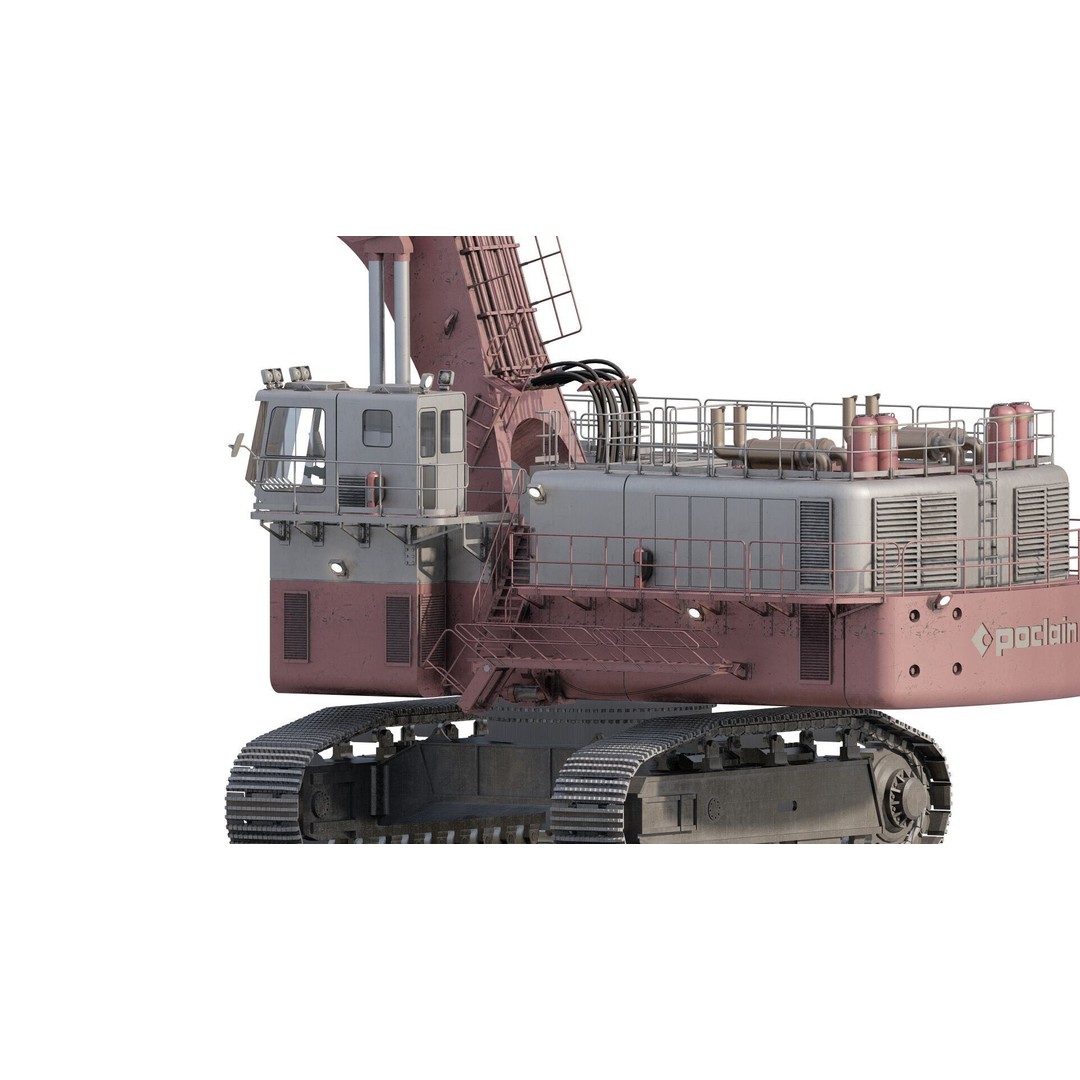 Poclain Mining Excavator 3D Model – Detailed Industrial Asset, FBX - View 8