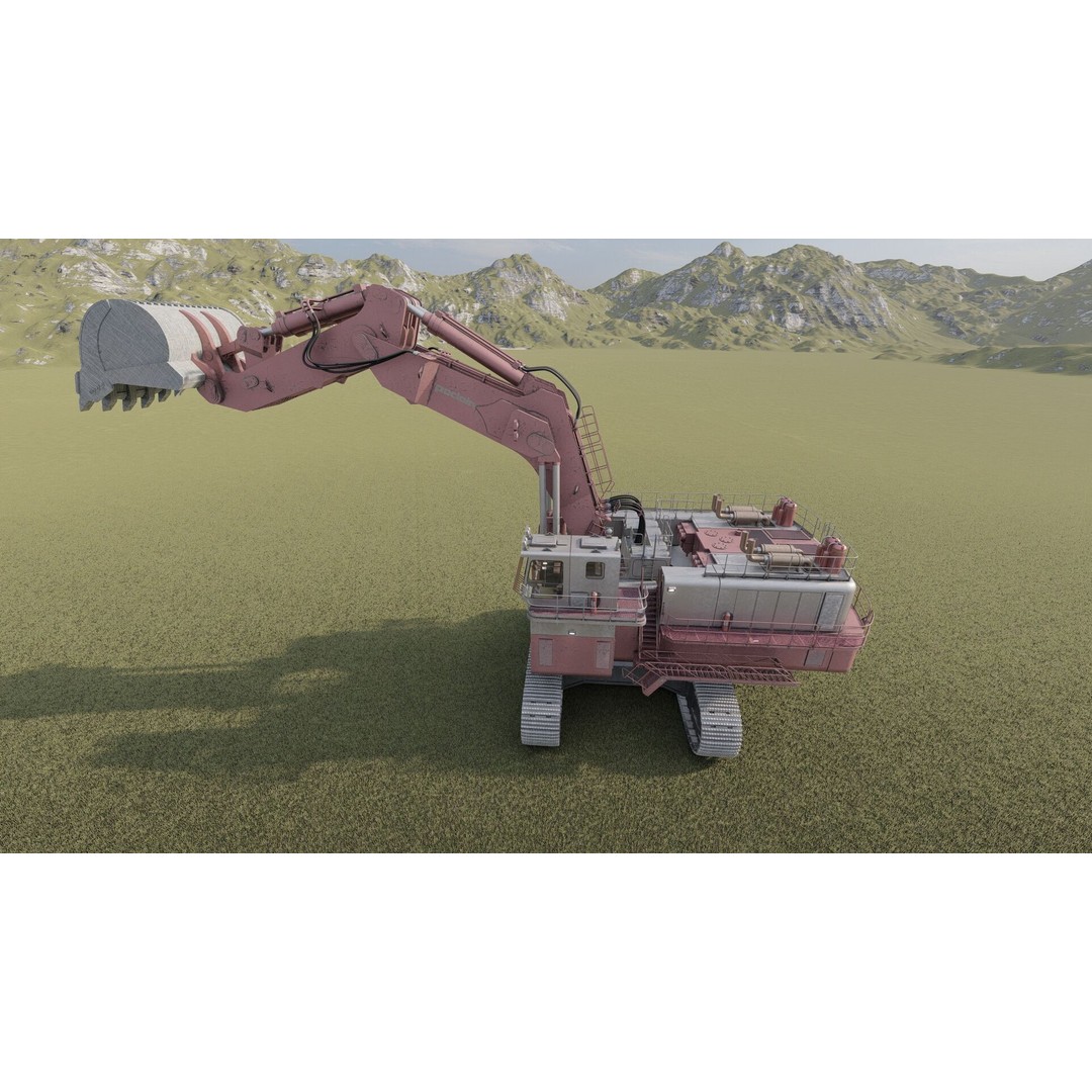 Poclain Mining Excavator 3D Model – Detailed Industrial Asset, FBX - View 9