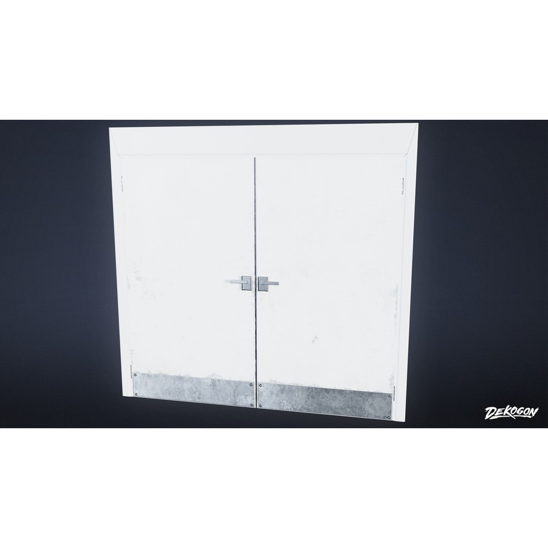 High School Gym Door 3D Model – Low Poly Game Asset, FBX - View 5
