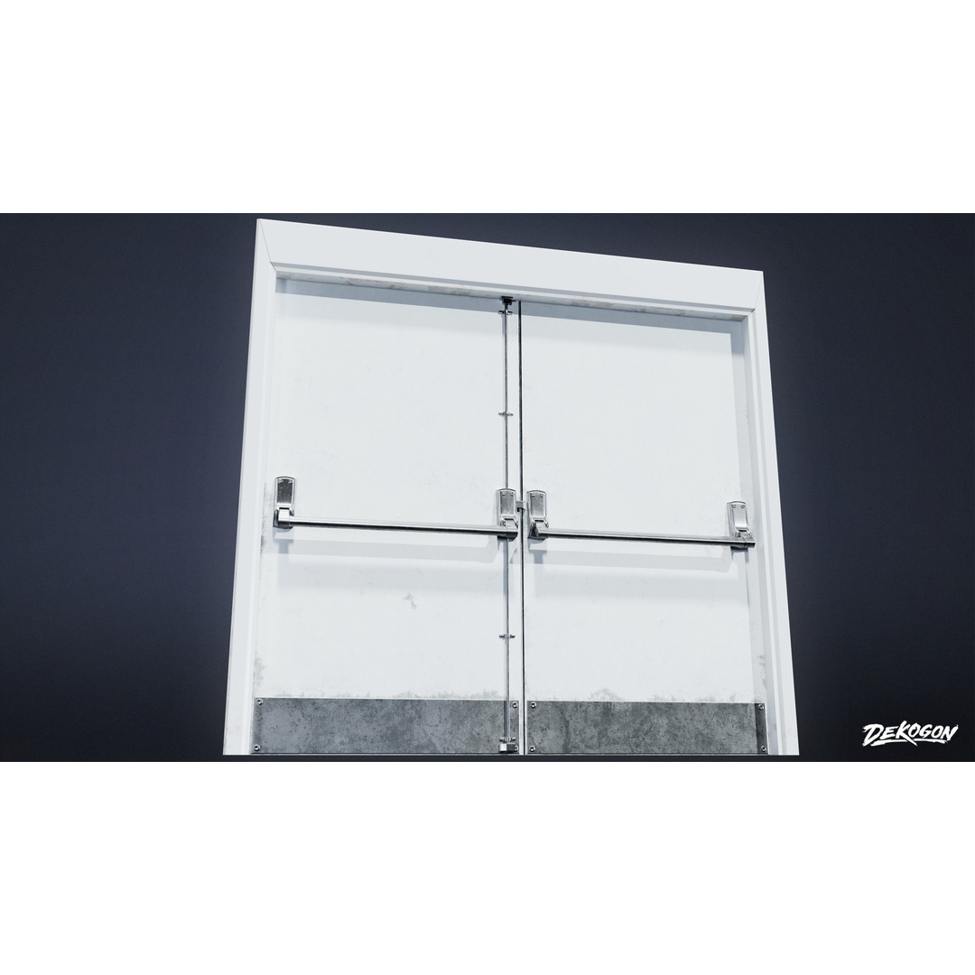 High School Gym Door 3D Model – Low Poly Game Asset, FBX - View 6