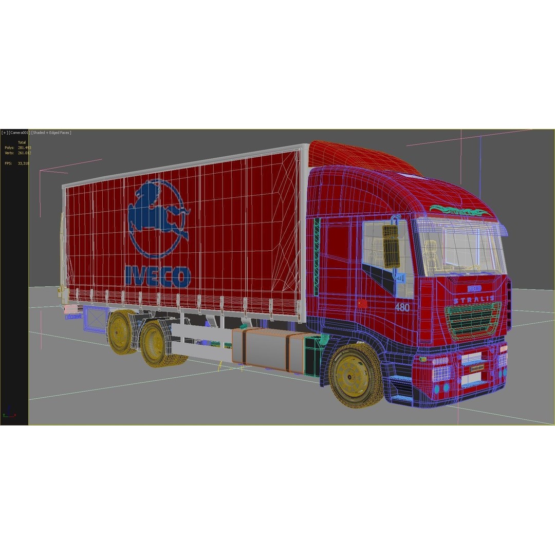 Iveco Stralis 480 Truck 3D Model – High Poly Vehicle Asset, FBX, OBJ