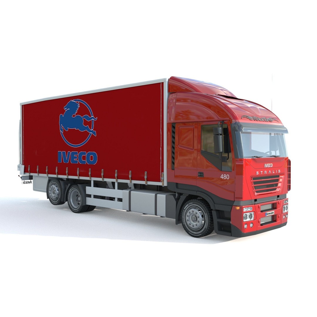 Iveco Stralis 480 Truck 3D Model – High Poly Vehicle Asset, FBX, OBJ - View 3