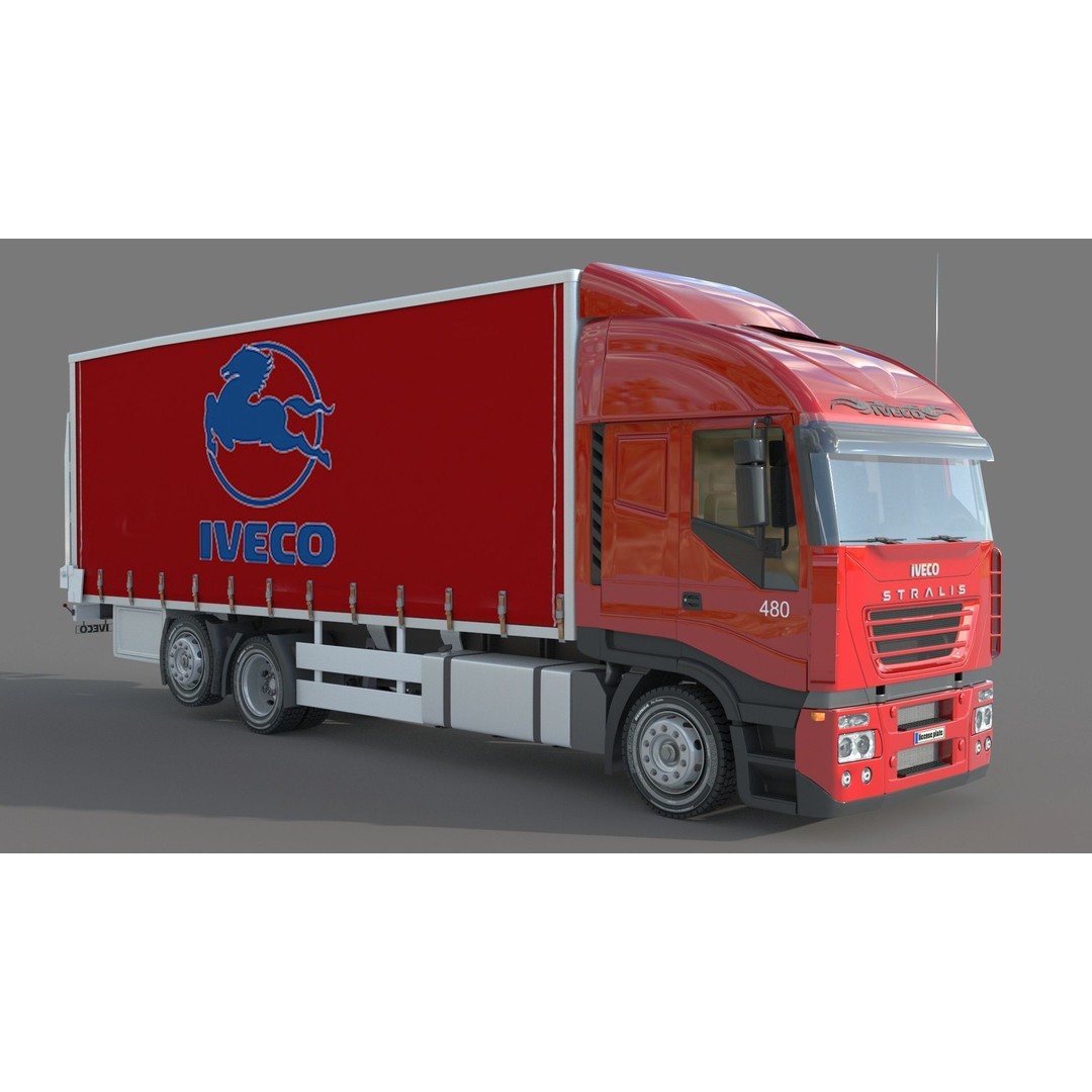 Iveco Stralis 480 Truck 3D Model – High Poly Vehicle Asset, FBX, OBJ - View 4