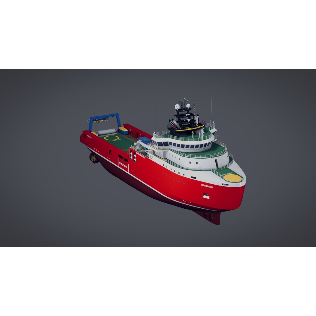 Icebreaker Normann 3D Model – Low Poly Rigged Vessel, FBX