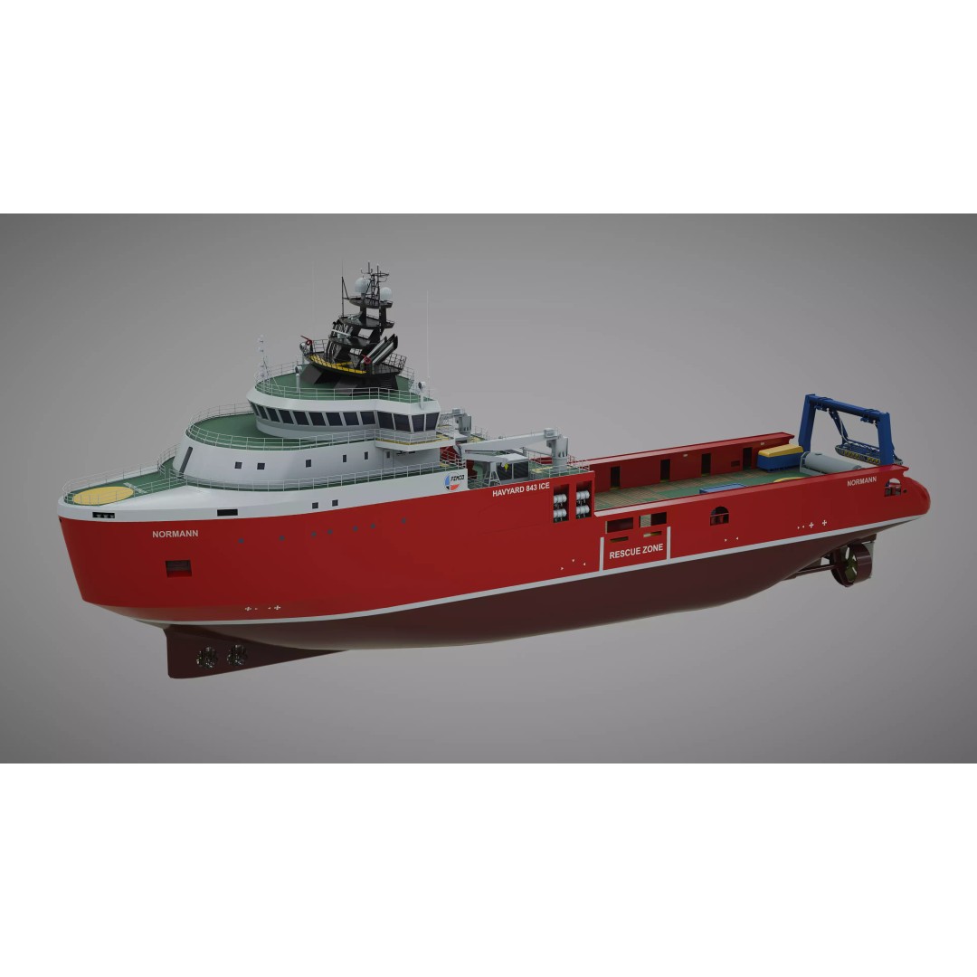 Icebreaker Normann 3D Model – Low Poly Rigged Vessel, FBX - View 2