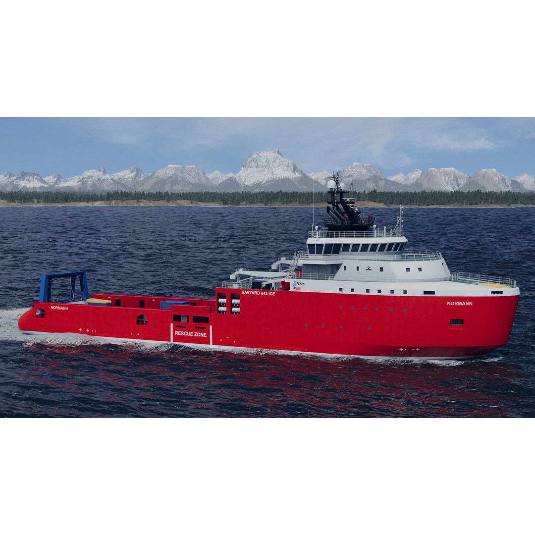 Icebreaker Normann 3D Model – Low Poly Rigged Vessel, FBX - View 3