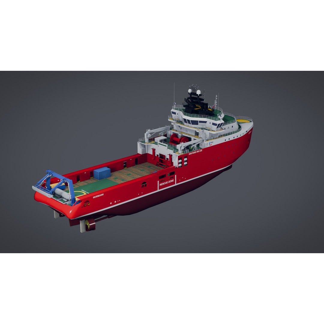 Icebreaker Normann 3D Model – Low Poly Rigged Vessel, FBX - View 5