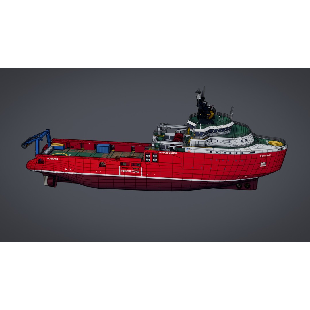Icebreaker Normann 3D Model – Low Poly Rigged Vessel, FBX - View 6