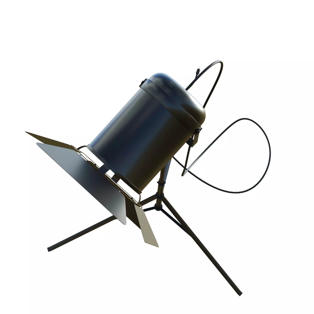 Studio Spotlight 3D Model – Low Poly PBR Asset, FBX, OBJ, Blender - View 13