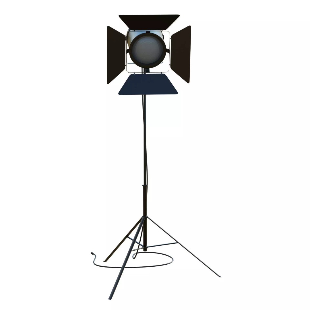 Studio Spotlight 3D Model – Low Poly PBR Asset, FBX, OBJ, Blender - View 4