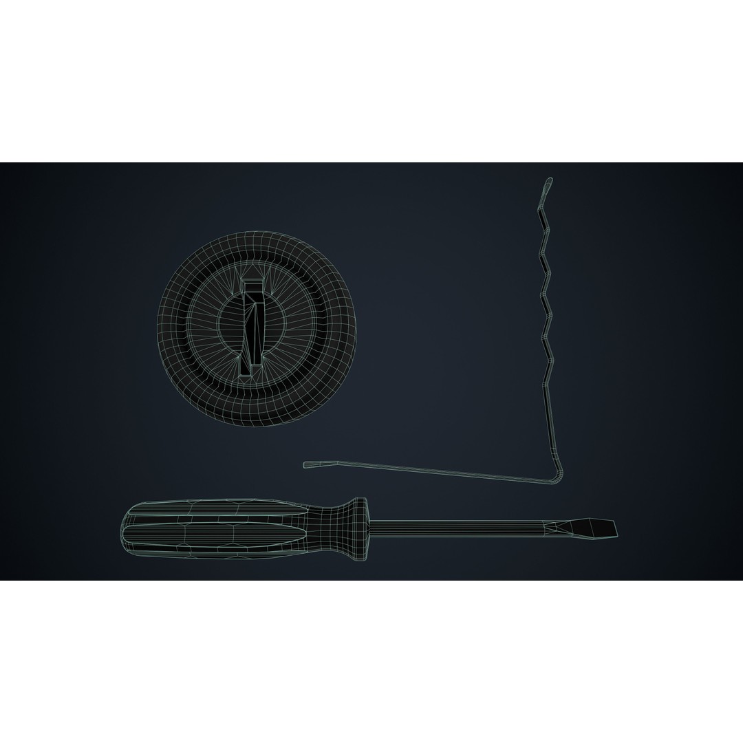 Lock Picking 3D Model – Low Poly Game Asset, FBX, Blender - View 9